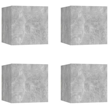 Muebles De Salón De Pared 4 Uds Gris Hormigón 30,5x30x30 Cm Vidaxl