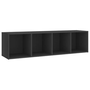 Mueble Para Tv Madera Contrachapada Gris 142,5x35x36,5 Cm Vidaxl