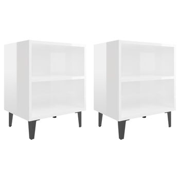 Mesa Auxiliar para Salón con 3 Estantes Mesita de Noche con 1 Cajón 45 x 30  x 70 cm FBT116-N SoBuyES