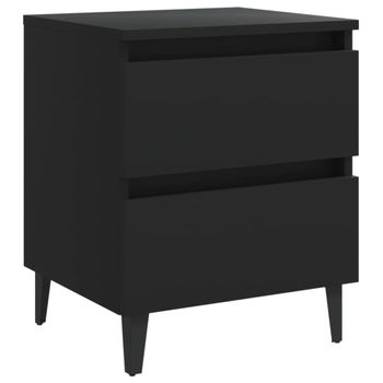 2pcs Mesitas De Noche Moderno Con 3 Cajones Negro 45x35x60,5cm con Ofertas  en Carrefour