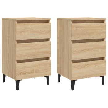 Mesita De Noche De Melamina De Madera Homcom 48x39x54 Cm-roble con Ofertas  en Carrefour