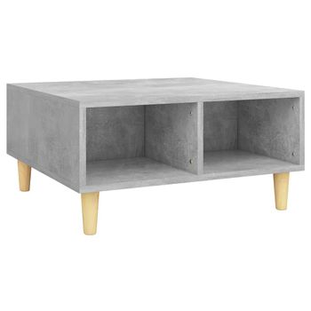 Mesa De Centro Madera Contrachapada Gris Hormigón 60x60x30 Cm Vidaxl