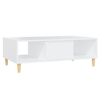 Mesa De Centro Madera Contrachapada Blanco 103,5x60x35cm Vidaxl