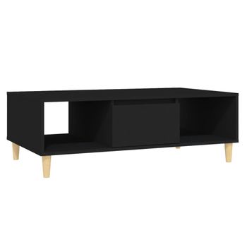 Mesa De Centro Madera Contrachapada Negro 103,5x60x35 Cm Vidaxl