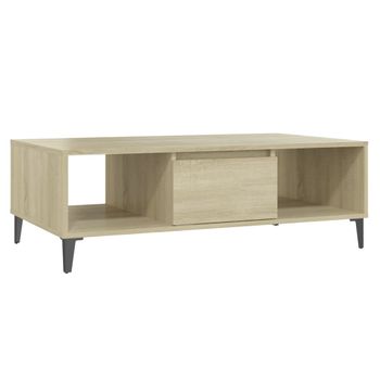 Mesa De Centro Madera Contrachapada Color Roble 103,5x60x35 Cm Vidaxl