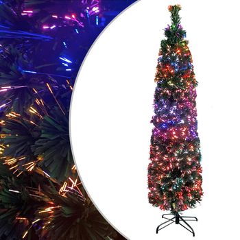 Árbol Navidad Estrecho Artificial Soporte Fibra Óptica 120 Cm Vidaxl