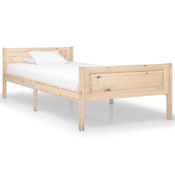 Estructura De Cama De Madera Maciza De Pino 100x200 Cm Vidaxl