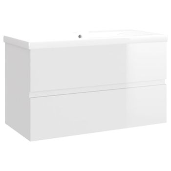 Mueble De Baño Suspendido Con Lavabo Cerámico, 2 Cajones Y Puerta Lateral  Con Cierre Amortiguado Y Organizador, 70 Cm Blanco Brillo - Tirador Cromo  Brillo con Ofertas en Carrefour