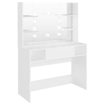 Mueble Tocador California Con Espejo Y Led Color Roble Y Blanco 5 Cajones  Giratorios Dormitorio Vestidor 142x114x61 Cm con Ofertas en Carrefour