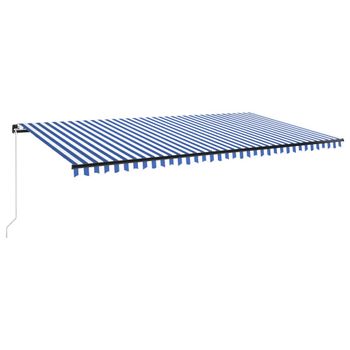 Toldo Manual Retráctil Azul Y Blanco 600x350 Cm Vidaxl