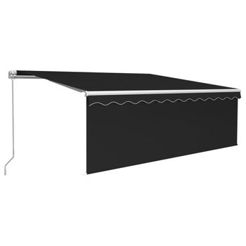 Toldo Manual Retráctil Con Persiana Gris Antracita 4x3 M Vidaxl