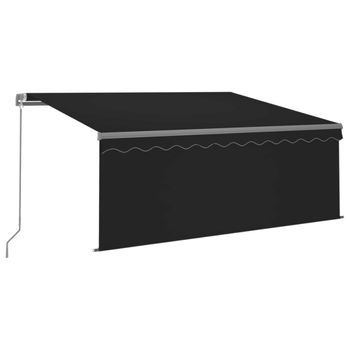 Toldo Manual Retráctil Con Persiana Y Led Gris Antracita 3x2,5m Vidaxl