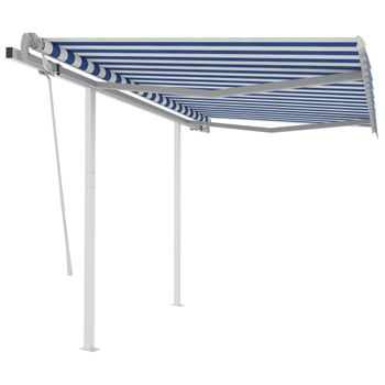 Toldo Manual Retráctil Con Led Azul Y Blanco 3x2,5 M Vidaxl