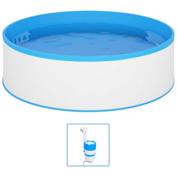 Piscina De Chapoteo Skimmer Colgante Y Bomba 350x90 Cm Blanco Vidaxl