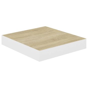 Estante flotante pared 4 uds blanco y roble MDF 80x23,5x3,8 cm - referencia  Mqm-326581