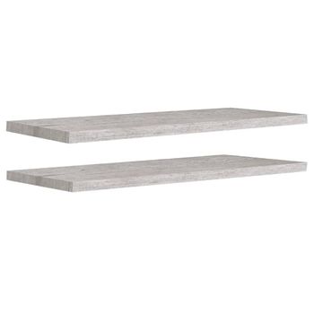 Estantes Flotantes Pared 2 Uds Gris Hormigón Mdf 90x23,5x3,8 Cm Vidaxl