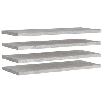 VidaXL Estantes flotantes de pared 4 uds gris MDF 40x23x3,8 cm