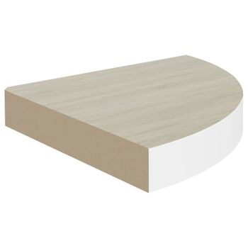 Estante De Esquina De Pared Mdf Roble Y Marrón 25x25x3,8 Cm Vidaxl