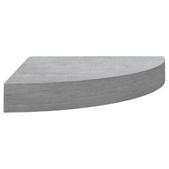 Estante De Esquina De Pared Mdf Gris Hormigón 25x25x3,8 Cm Vidaxl