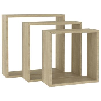 Estante Pared Madera Roble Tratada Marrón Claro 220x30x(2-4) Cm Vidaxl con  Ofertas en Carrefour