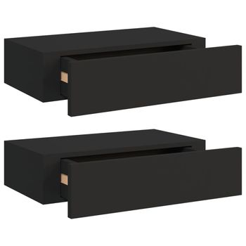 Estante Flotante De Pared 4 Uds Mdf Negro Brillo 50x23x3,8 Cm Vidaxl con  Ofertas en Carrefour