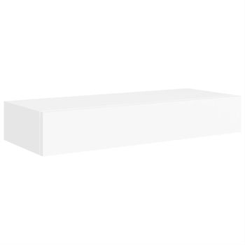 Estante con cajón de pared color roble blanco MDF 60x23,5x10cm - referencia  Mqm-330263