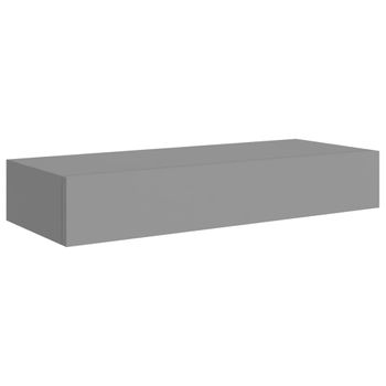 Estante Con Cajón De Pared Mdf Gris 60x23,5x10 Cm Vidaxl