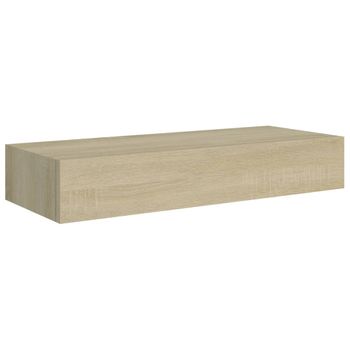 Maison Exclusive Estantes de pared con cajón 2 uds MDF roble/blanco  60x23,5x10cm