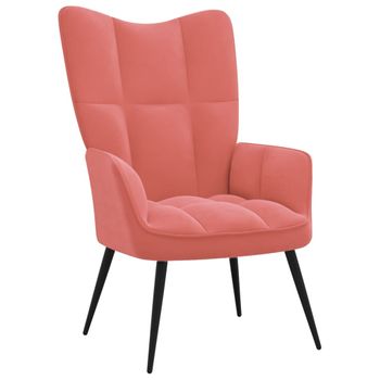 Silla De Relajación De Terciopelo Rosa Vidaxl