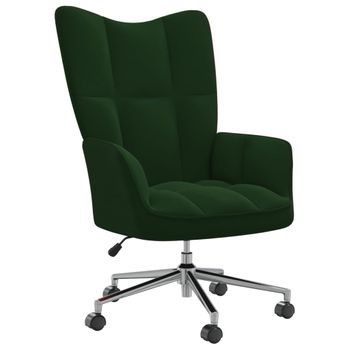 Silla De Relajación De Terciopelo Verde Oscuro