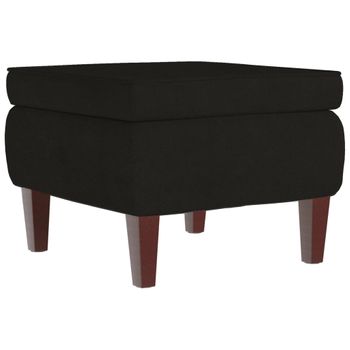 Taburete Con Patas De Madera Terciopelo Negro Vidaxl