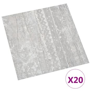 Tarimas De Suelo Autoadhesiva 20 Unidades Pvc 1,86 M² Gris Vidaxl