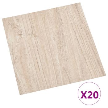 Tarimas De Suelo Autoadhesivas 20 Uds Pvc Marrón Claro 1,86 M² Vidaxl