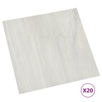 Tarimas Autoadhesivas 20 Unidades Pvc 1,86 M² Crema Vidaxl