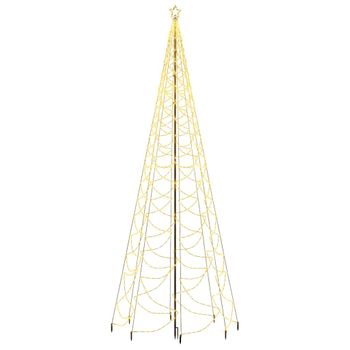 Árbol De Navidad Con Poste De Metal 1400 Leds Blanco Cálido 5 M Vidaxl