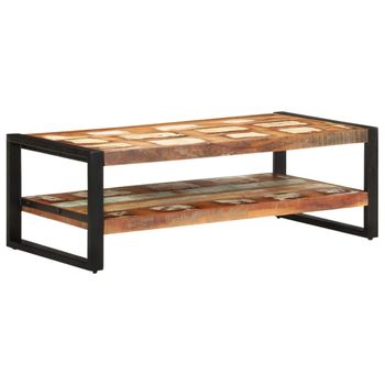 Mesa De Centro Madera Maciza Reciclada 120x60x40 Cm Vidaxl