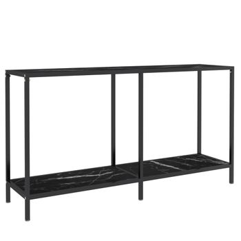 Mesa De Consola Vidrio Templado Negro 140x35x75,5 Cm Vidaxl