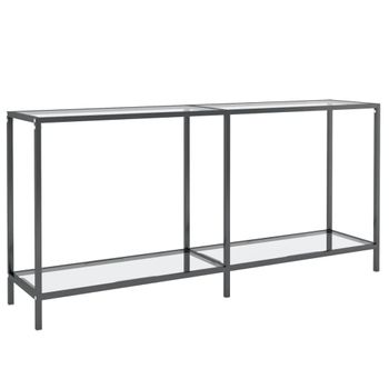 Mesa Consola Vidrio Templado Transparente 160x35x75,5 Cm Vidaxl