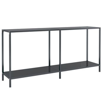 Mesa Consola Vidrio Templado Negro 160x35x75,5 Cm Vidaxl