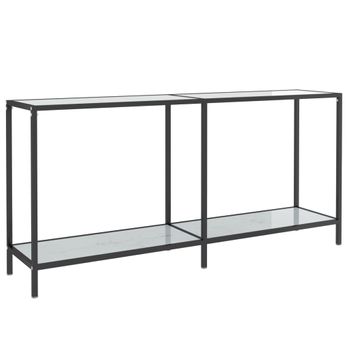 Mesa Consola Vidrio Templado Blanco 160x35x75,5 Cm Vidaxl