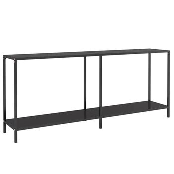 Mesa De Consola Vidrio Templado Negro 180x35x75,5 Cm Vidaxl