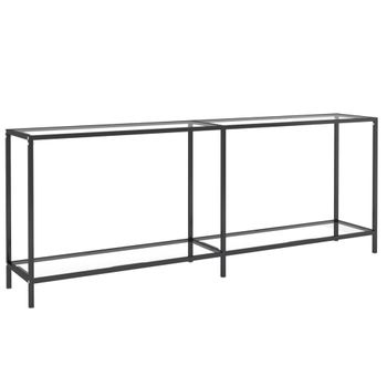 Mesa Consola Transparente Vidrio Templado 200x35x75,5 Cm Vidaxl