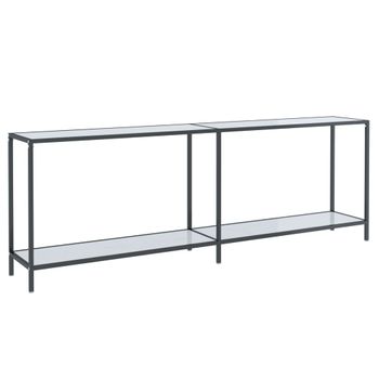 Mesa Consola Vidrio Templado Blanco 220x35x75,5 Cm Vidaxl