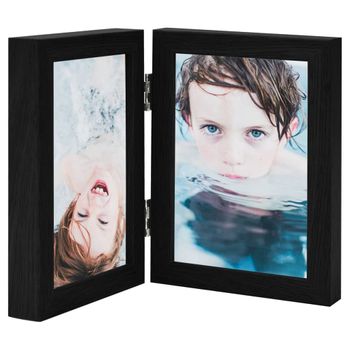 Marco De Foto Collage Plegable Negro 2x(10x15 Cm) Vidaxl