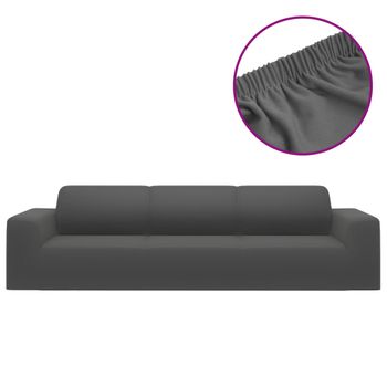 Funda Elástica De Sillón De 4 Plazas Poliéster Jersey Antracita Vidaxl