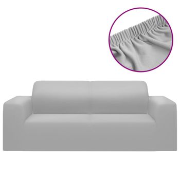 Funda Elástica Para Sillón De 2 Plazas Poliéster Jersey Gris Vidaxl