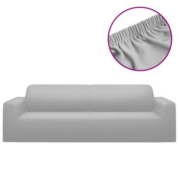 Funda Elástica Para Sillón De 3 Plazas Poliéster Jersey Gris Vidaxl