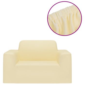 Funda Elástica Para Sillón Poliéster Jersey Crema Vidaxl