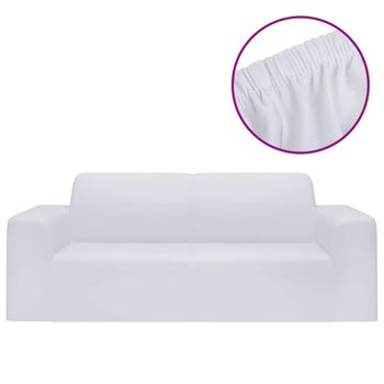 Funda Elástica Para Sillón De 2 Plazas Poliéster Jersey Blanca Vidaxl