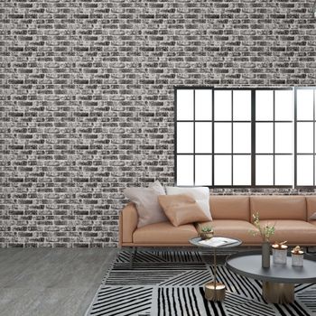 Paneles De Pared 3d 10 Uds Diseño De Ladrillo Eps Gris Oscuro